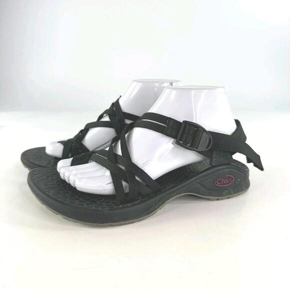 Chaco Updraft EcoTread X2 Outdoor Sandals US 8 Black Waves Hiking Shoes - Picture 1 of 13